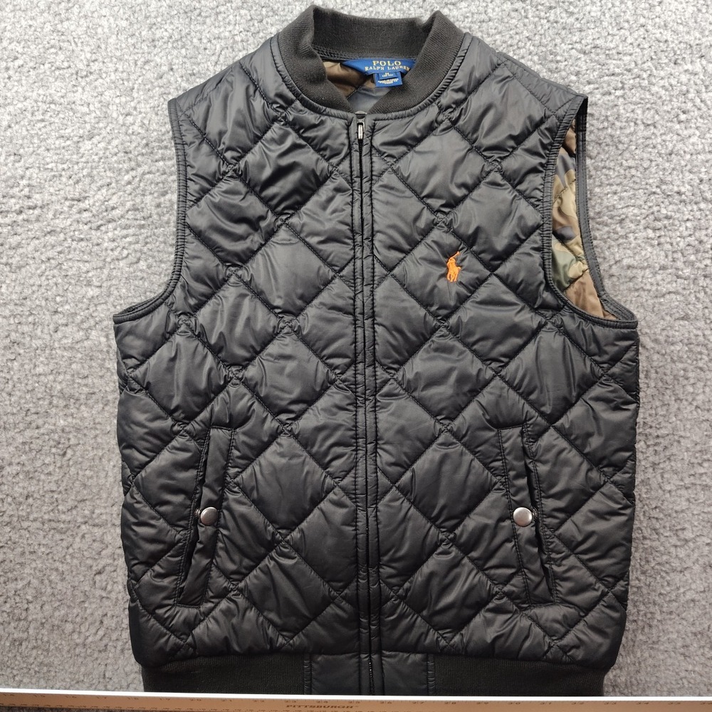 Polo Ralph Lauren Quilted Puffer Vest Size Youth Medium 10-12 Camo Lined